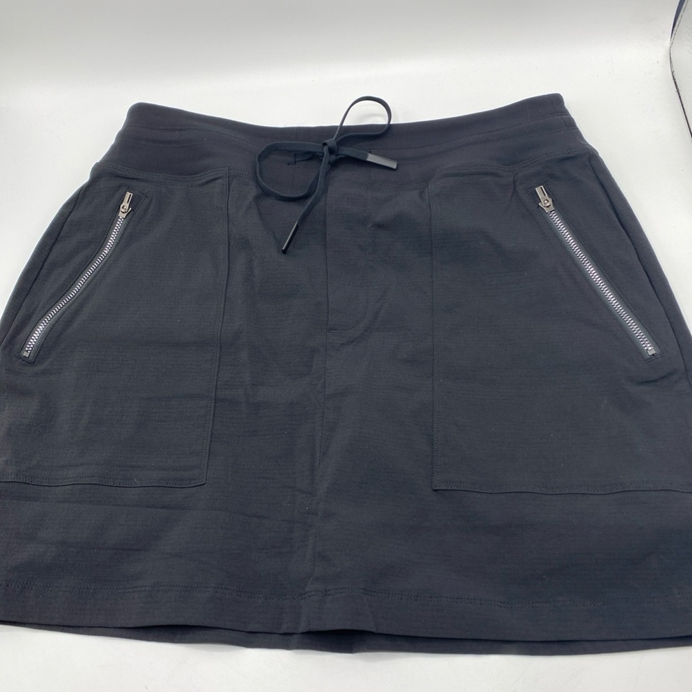 Athleta Womens  Black Fairway Golf Skort Athletic Preppy Stretch Zipper SZ 10 - Picture 5 of 6